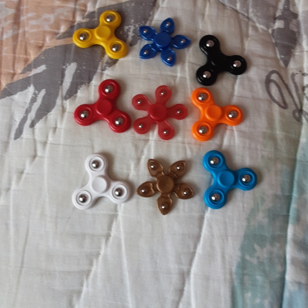 9 Multi colored fidget spinners